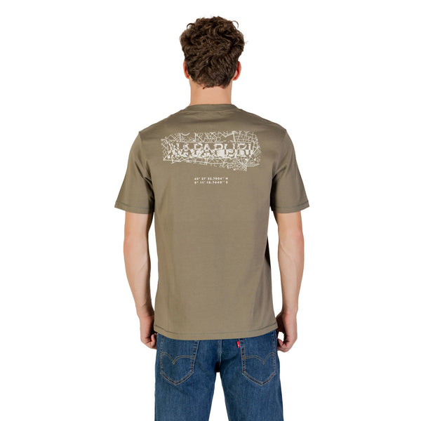 Napapijri Men's Green Cotton T-Shirt
