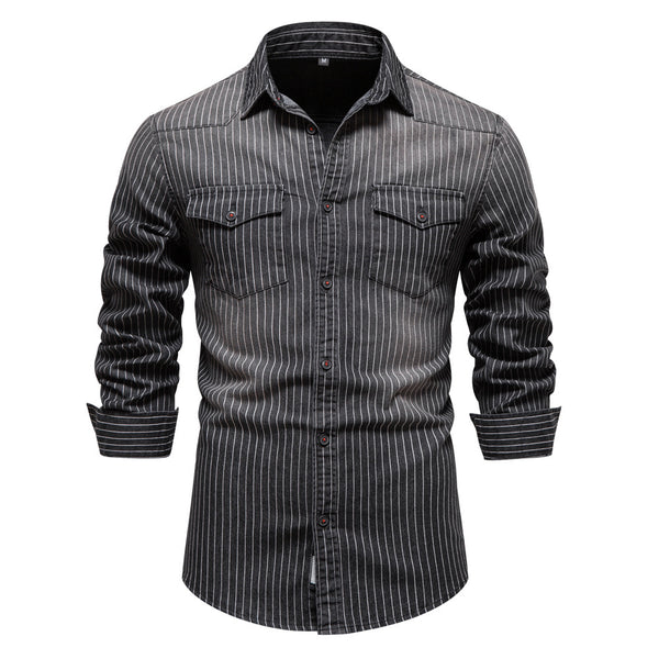 Ellis&Carter Striped Cotton Denim Shirt